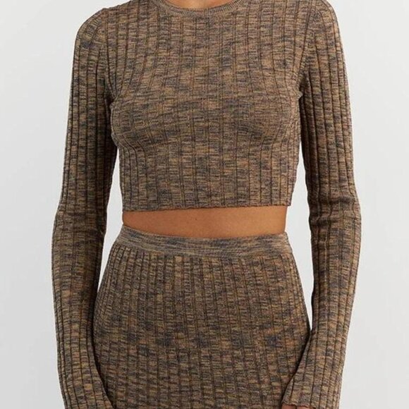 DISSH Tops - DISSH Lottie Olive Marble Crop Top Size XXL